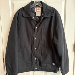 Dickies Men's Black Shirt Jacket with Gold Accents